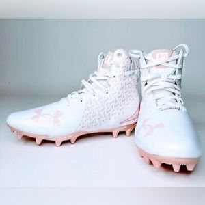 Under Armour Women's Highlight MC Lacrosse Cleats Rose Gold Pink